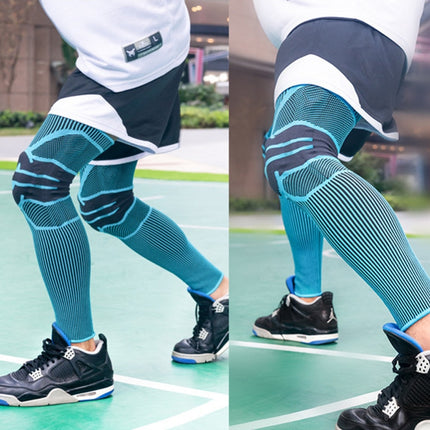 A Pair Sports Knee Pads Long Warm Compression Leggings Basketball Football Mountaineering Running Meniscus Patella Protector, Specification: M (Black Purple)-garmade.com