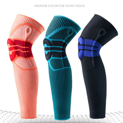 A Pair Sports Knee Pads Long Warm Compression Leggings Basketball Football Mountaineering Running Meniscus Patella Protector, Specification: L (Black Purple)-garmade.com