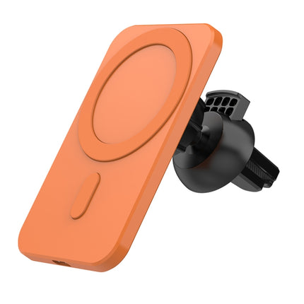 N16 10W Car Air Outlet + Suction Cup Magsafe Magnetic Phone Universal Wireless Charger Mobile Holder(Orange)-garmade.com