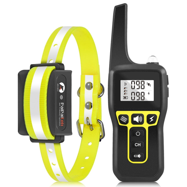 PaiPaitek PD529 Remote Control Dog Training Device Voice Control Anti-Barking Device Dog Training Device(Yellow)-garmade.com