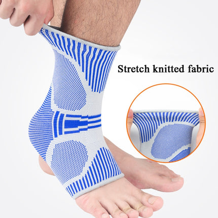 A Pair Sports Ankle Support Breathable Pressure Anti-Sprain Protection Ankle Sleeve Basketball Football Mountaineering Fitness Protective Gear, Specification: L (Blue)-garmade.com