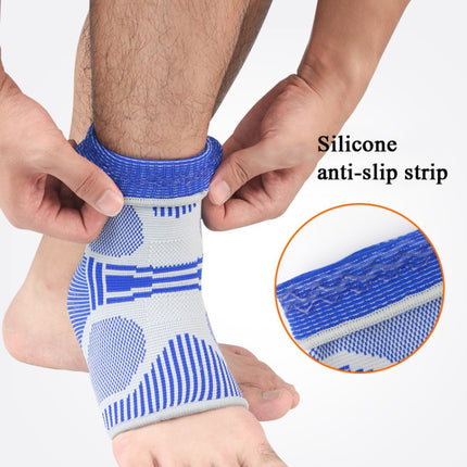 A Pair Sports Ankle Support Breathable Pressure Anti-Sprain Protection Ankle Sleeve Basketball Football Mountaineering Fitness Protective Gear, Specification: L (Blue)-garmade.com