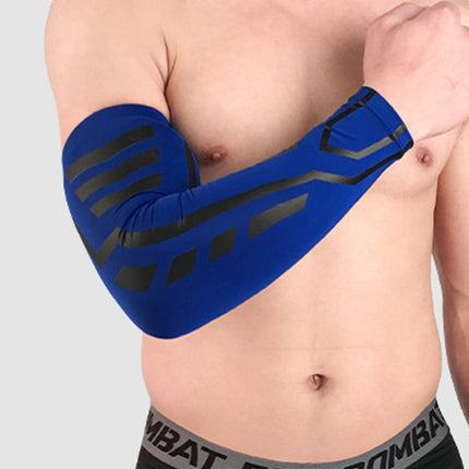 A Pair Sports Wrist Guard Arm Sleeve Outdoor Basketball Badminton Fitness Running Sports Protective Gear, Specification: L (Blue)-garmade.com
