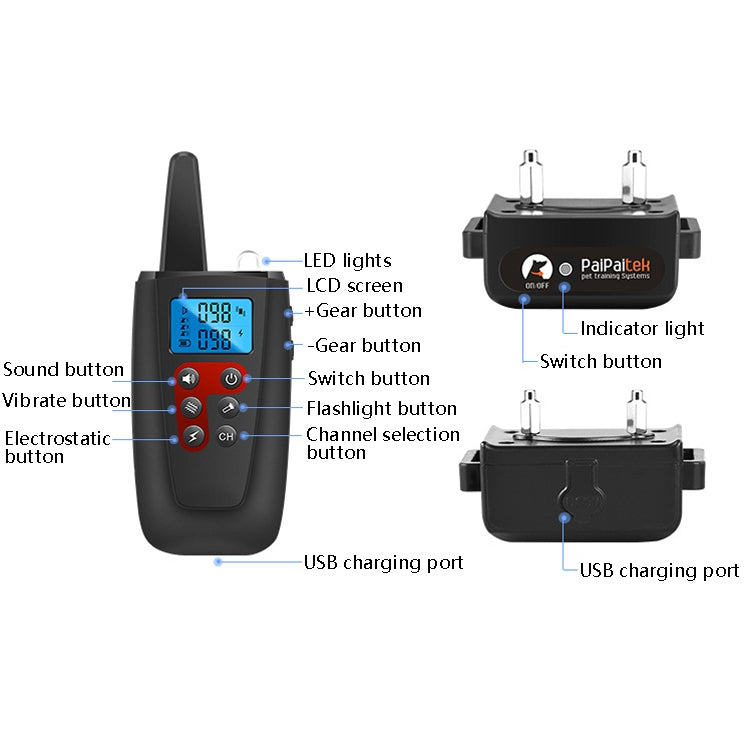 PaiPaitek PD526 Automatic Sound Control Barking Stopper Dog Training Supplies Electronic Bark Control Collar-garmade.com
