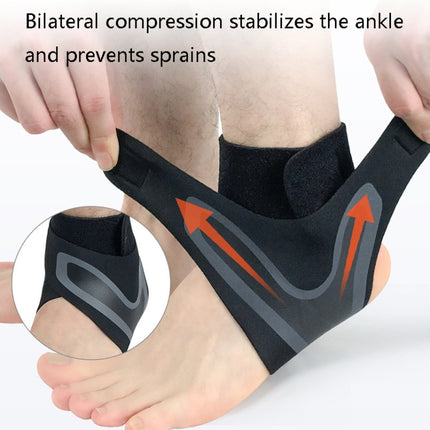 2 PCS Sports Compression Anti-Sprain Ankle Guard Outdoor Basketball Football Climbing Protective Gear, Specification: M, Right Foot (Black Green)-garmade.com