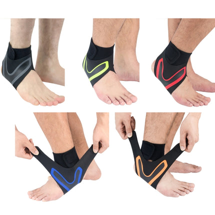 2 PCS Sports Compression Anti-Sprain Ankle Guard Outdoor Basketball Football Climbing Protective Gear, Specification: L, Right Foot (Black Green)-garmade.com