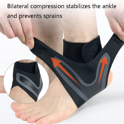 2 PCS Sports Compression Anti-Sprain Ankle Guard Outdoor Basketball Football Climbing Protective Gear, Specification: S, Right Foot (Black Red)-garmade.com