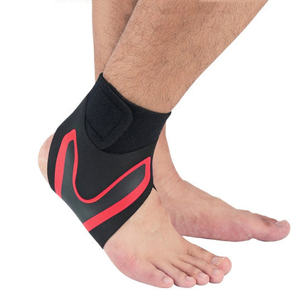 2 PCS Sports Compression Anti-Sprain Ankle Guard Outdoor Basketball Football Climbing Protective Gear, Specification: M, Left Foot (Black Red)-garmade.com