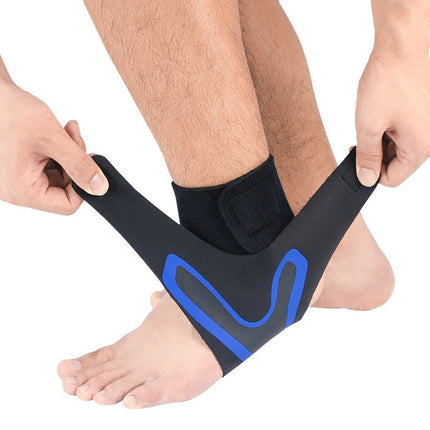 2 PCS Sports Compression Anti-Sprain Ankle Guard Outdoor Basketball Football Climbing Protective Gear, Specification: S, Left Foot (Black Blue)-garmade.com