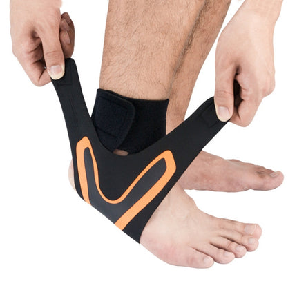 2 PCS Sports Compression Anti-Sprain Ankle Guard Outdoor Basketball Football Climbing Protective Gear, Specification: S, Left Foot (Black Orange)-garmade.com