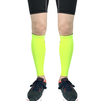 2 PCS Sports Breathable Compression Calf Protector Riding Running Football Basketball Mountaineering Protective Gear, Specification: M (Fluorescent Green)-garmade.com