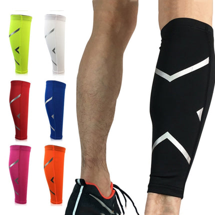 2 PCS Sports Breathable Compression Calf Protector Riding Running Football Basketball Mountaineering Protective Gear, Specification: XL (Fluorescent Green)-garmade.com
