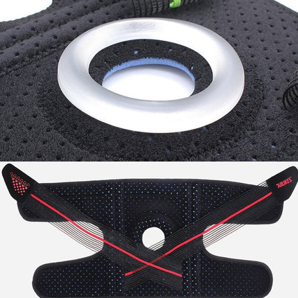 A Pair AOLIKES HX-7909 Tie Spring Support Silicone Knee Pad Mountaineering Riding Running Basketball Sweat-Absorbent Breathable Knee Pad(Black Blue)-garmade.com