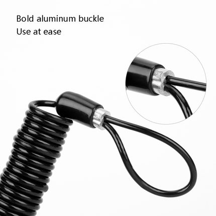 5 PCS Bicycle Portable Reminder Rope Motorcycle Helmet Anti-Theft Spring Rope Travel Wire Rope(Black)-garmade.com