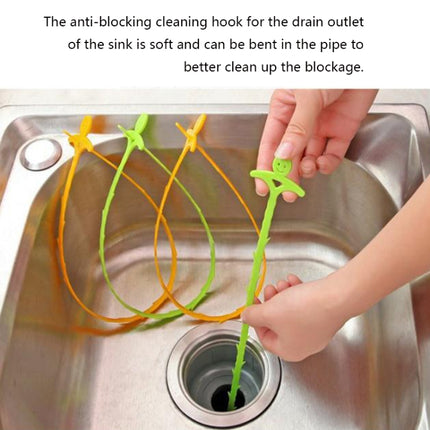 Kitchen Pipe Dredge Hook Sewer Toilet Anti-Blocking Sink Dredge Kit, Style: 6 PCS/Set-1M-garmade.com