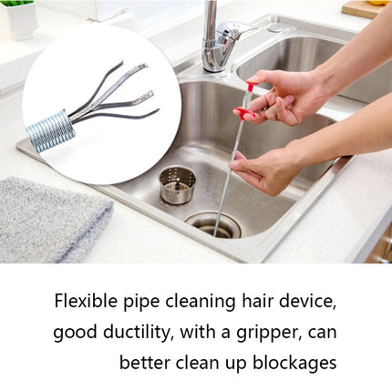 Kitchen Pipe Dredge Hook Sewer Toilet Anti-Blocking Sink Dredge Kit, Style: 6 PCS/Set-3-garmade.com