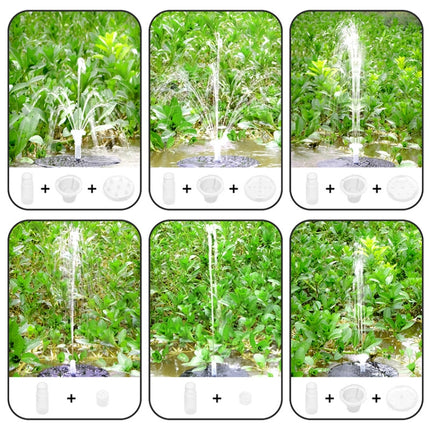 Colorful Lamp Battery Solar Fountain Floating Landscape Fountain(Colorful Transparent Nozzle)-garmade.com