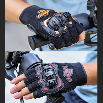 BSDDP A010B Summer Half Finger Cycling Gloves Anti-Slip Breathable Outdoor Sports Hand Equipment, Size: M(Orange)-garmade.com