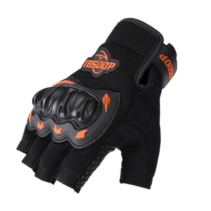 BSDDP A010B Summer Half Finger Cycling Gloves Anti-Slip Breathable Outdoor Sports Hand Equipment, Size: XXL(Orange)-garmade.com
