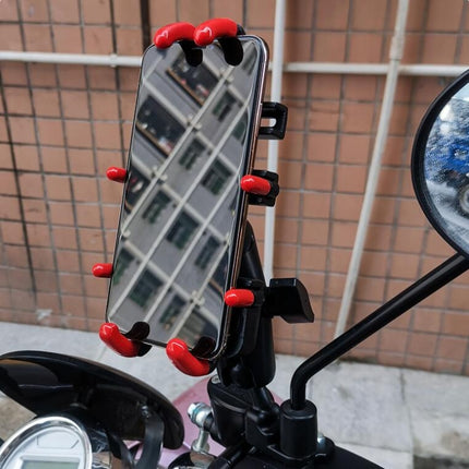 Motorcycle Metal Navigation Mobile Phone Bracket,Style: Rearview Mirror Installation (Hand Twist)-garmade.com