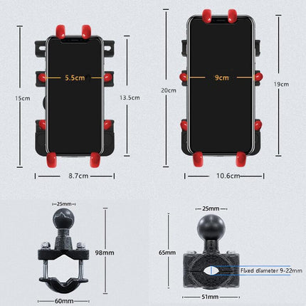 Motorcycle Metal Navigation Mobile Phone Bracket,Style: Thin Tube Fixation (Anti-theft)-garmade.com
