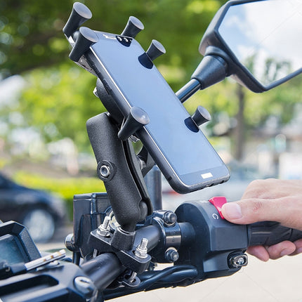 Eagle Claws X-Type Six-Claw Metal Mobile Phone Back Clip Bicycle Motorcycle Mobile Phone Holder(Red)-garmade.com