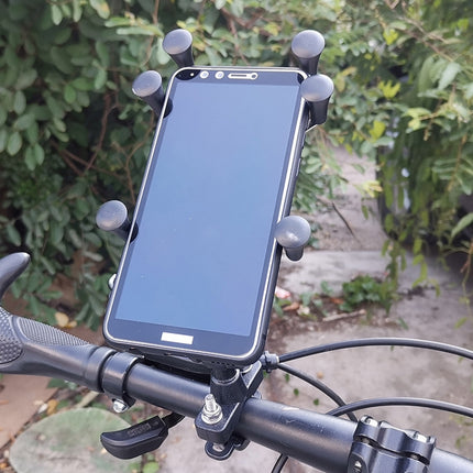 Eagle Claws X-Type Six-Claw Metal Mobile Phone Back Clip Bicycle Motorcycle Mobile Phone Holder(Black)-garmade.com