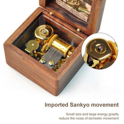 Frame Style Music Box Wooden Music Box Novelty Valentine Day Gift,Style: Walnut Gold-Plated Movement-garmade.com
