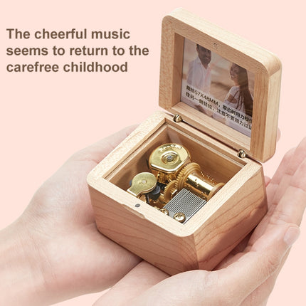Frame Style Music Box Wooden Music Box Novelty Valentine Day Gift,Style: Maple Red-Bronze Movement-garmade.com