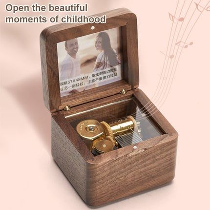 Frame Style Music Box Wooden Music Box Novelty Valentine Day Gift,Style: Rosewood Red-Bronze Movement-garmade.com