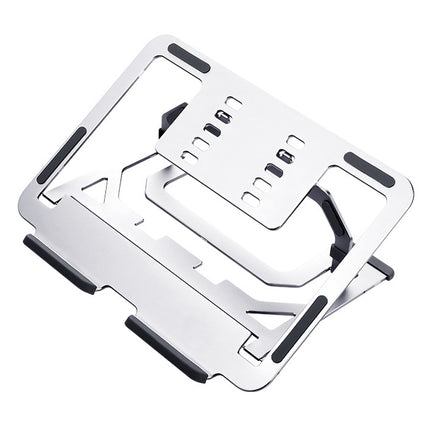 LH-T610 Aluminum Alloy Laptop Bracket Folding Lifting Desktop Cooling Bracket(Elegant Silver)-garmade.com