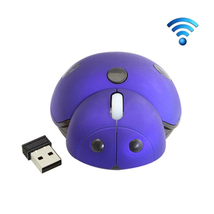 CM0184 3000 DPI 3-keys Mini Ladybug 2.4G Wireless Mouse Personalized Wireless Mouse(Blue)-garmade.com