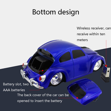 CM0010B 1200 DPI 3-keys Car Shape Wireless Mouse(Black)-garmade.com