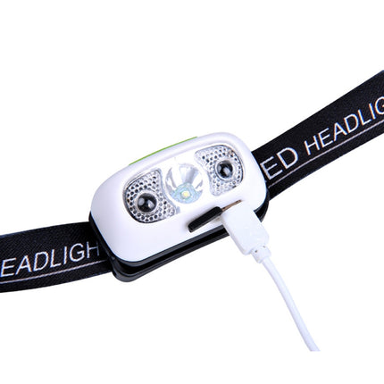 Smart Sensor Outdoor USB Headlight LED Portable Strong Light Night Running Headlight, Colour: Black 3W 100LM-garmade.com