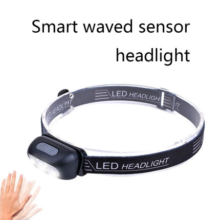 Smart Sensor Outdoor USB Headlight LED Portable Strong Light Night Running Headlight, Colour: Black 3W 100LM-garmade.com