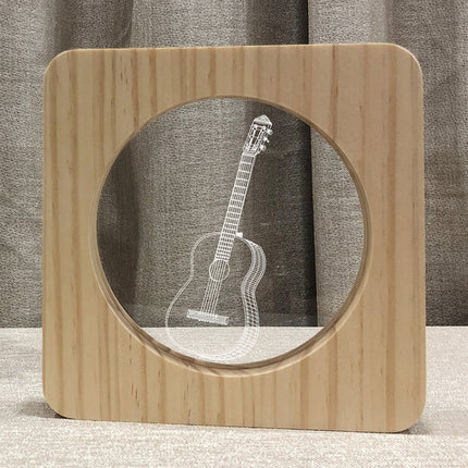 FS-A3272W Guitar Musical Instrument Solid Wood Frame Night Light(Warm White Light)-garmade.com