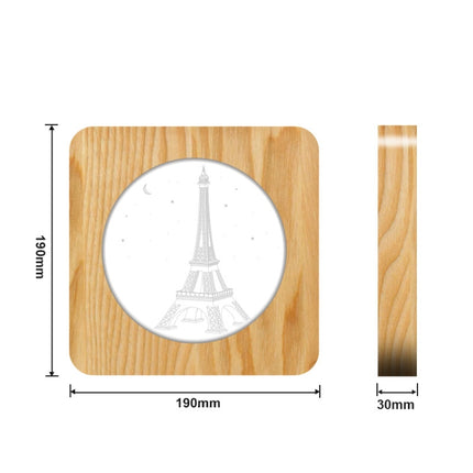 FS-A2821-02W Eiffel Tower Shape USB Solid Wood Table Lamp LED Night Light(Warm White Light)-garmade.com