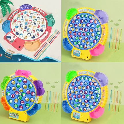 Magnetic Fishing Toy Children Educational Multifunctional Music Rotating Fishing Plate, Colour: Pink Battery Style+45 Fish 4 Rods+Education Content-garmade.com