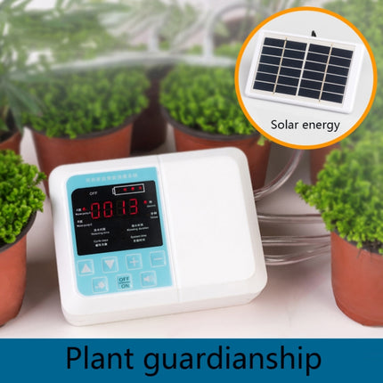 G89456 Solar Intelligent Voice Timing Automatic Flower Watering Device Lazy Plant Dripper, Specification: Single Pump 10 Sets(White)-garmade.com