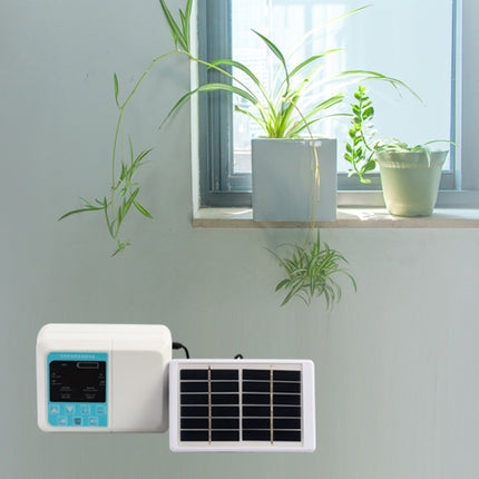 G89456 Solar Intelligent Voice Timing Automatic Flower Watering Device Lazy Plant Dripper, Specification: Single Pump 10 Sets(White)-garmade.com
