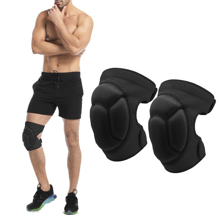 2 Pairs HX-0211 Anti-Collision Sponge Knee Pads Volleyball Football Dance Roller Skating Protective Gear, Specification: M (Black)-garmade.com