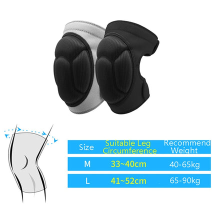 2 Pairs HX-0211 Anti-Collision Sponge Knee Pads Volleyball Football Dance Roller Skating Protective Gear, Specification: M (Black)-garmade.com