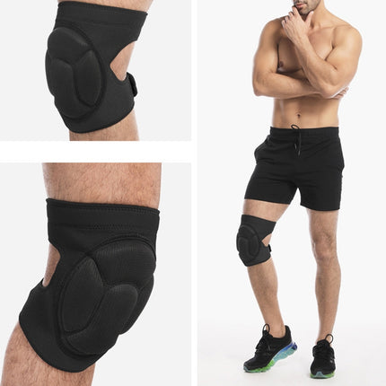 2 Pairs HX-0211 Anti-Collision Sponge Knee Pads Volleyball Football Dance Roller Skating Protective Gear, Specification: L (Black)-garmade.com