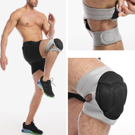 2 Pairs HX-0211 Anti-Collision Sponge Knee Pads Volleyball Football Dance Roller Skating Protective Gear, Specification: M (Gray)-garmade.com