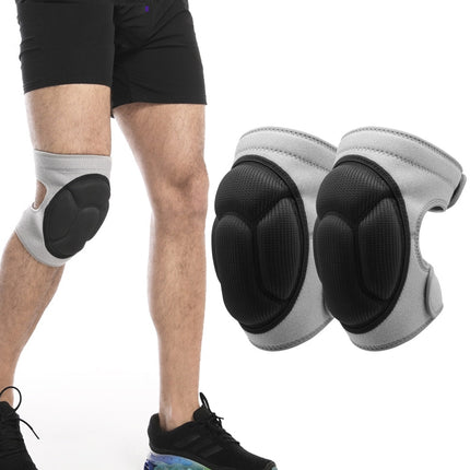 2 Pairs HX-0211 Anti-Collision Sponge Knee Pads Volleyball Football Dance Roller Skating Protective Gear, Specification: L (Gray)-garmade.com
