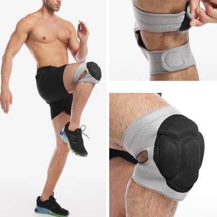2 Pairs HX-0211 Anti-Collision Sponge Knee Pads Volleyball Football Dance Roller Skating Protective Gear, Specification: L (Gray)-garmade.com