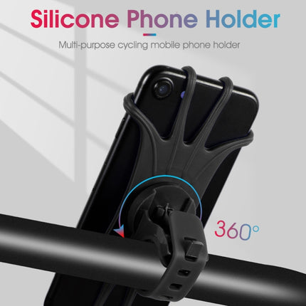 2 PCS Multifunctional Silicone Bicycle Mobile Phone Holder Motorcycle Riding Navigation Fixed Bracket(Black)-garmade.com