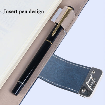 A5 Multi-Function Fingerprint Unlocking Notebook Can Record 10 Fingerprints, Specification: Fingerprint Lock + 16G U Disk(Steel Wire Orange)-garmade.com