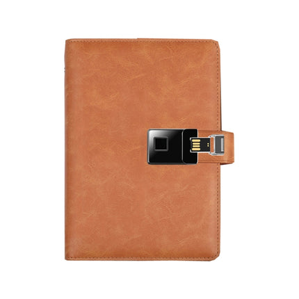 A5 Multi-Function Fingerprint Unlocking Notebook Can Record 10 Fingerprints, Specification: Only With Fingerprint Lock(Crazy Horse Pattern Brown)-garmade.com