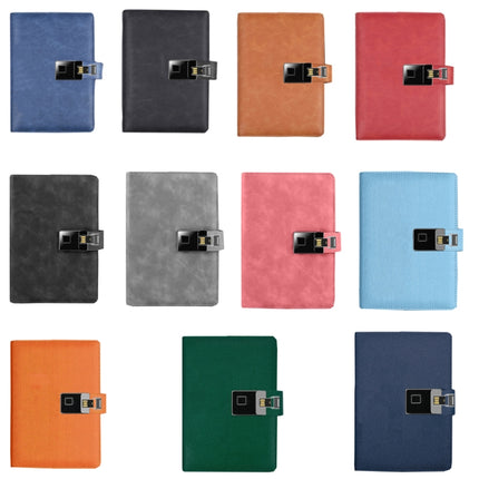 A5 Multi-Function Fingerprint Unlocking Notebook Can Record 10 Fingerprints, Specification: Only With Fingerprint Lock(Steel Wire Orange)-garmade.com